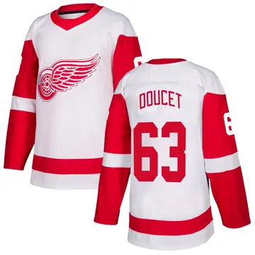Men's Alexandre Doucet Detroit Red Wings ＃63 Authentic White Jersey