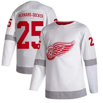 Men's Jacob Bernard-Docker Detroit Red Wings ＃25 Authentic White 2020/21 Reverse Retro Jersey