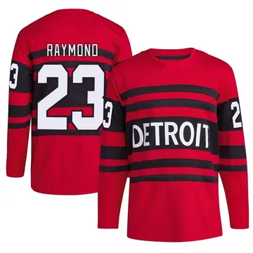Men's Lucas Raymond Detroit Red Wings ＃23 Authentic Red Reverse Retro 2.0 Jersey