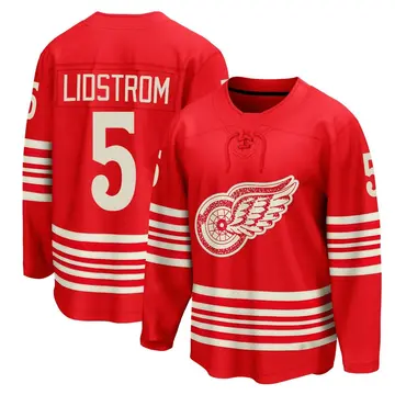 Men's Nicklas Lidstrom Detroit Red Wings ＃5 Breakaway Red Centennial Jersey
