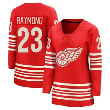 Women's Lucas Raymond Detroit Red Wings ＃23 Breakaway Red Centennial Jersey