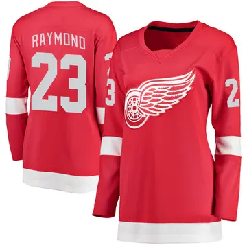 Women's Lucas Raymond Detroit Red Wings ＃23 Breakaway Red Home Jersey