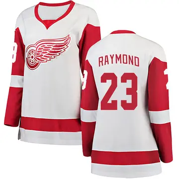 Women's Lucas Raymond Detroit Red Wings ＃23 Breakaway White Away Jersey
